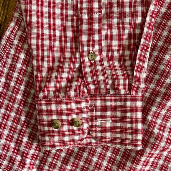Wrangler Riata Boys Button Down Collar Red White Plaid Long Sleeve Size XXL - Picture 8 of 8